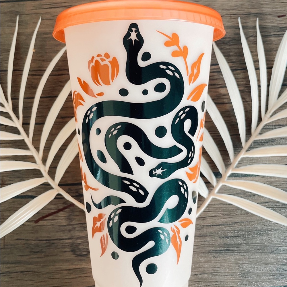 Fall Boho Coloring Changing Cold Cup. 24oz, permanent vinyl used.